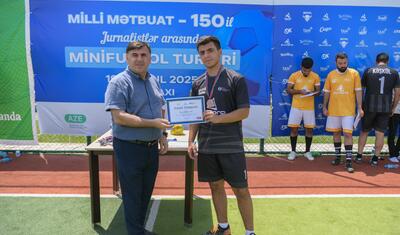 Şamaxıda "Milli Mətbuat – 150" minifutbol turniri başa çatdı - FOTOLAR