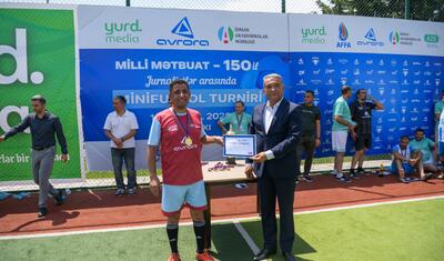 Şamaxıda "Milli Mətbuat – 150" minifutbol turniri başa çatdı - FOTOLAR