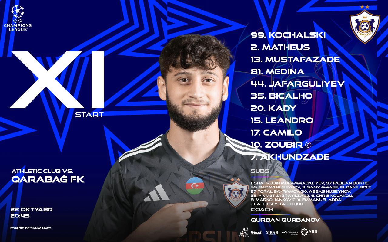 “Qarabağ”la “Atletik”in oyun üçün START HEYƏTLƏRİ