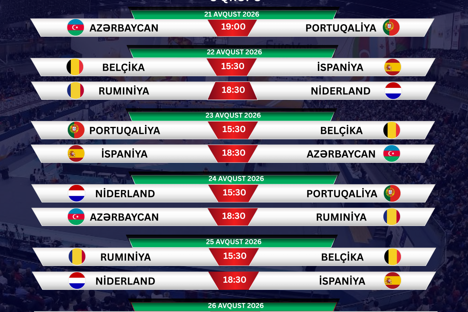 Bakı yolunda - Avropa çempionatındakı oyunlarının təqvimi bəlli oldu