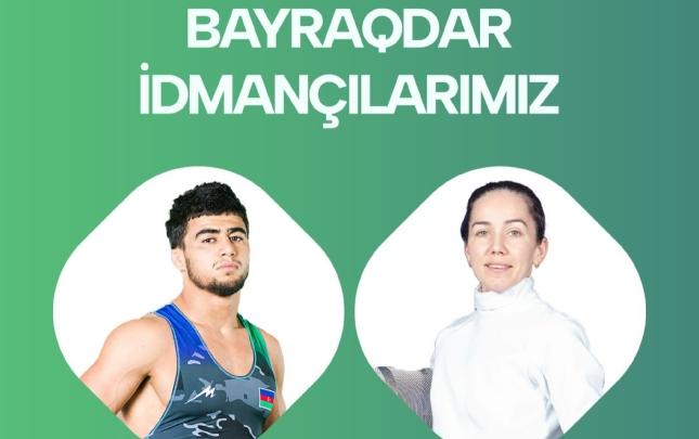 Azərbaycanın İslamiadanın bağlanış mərasimindəki bayraqdarları