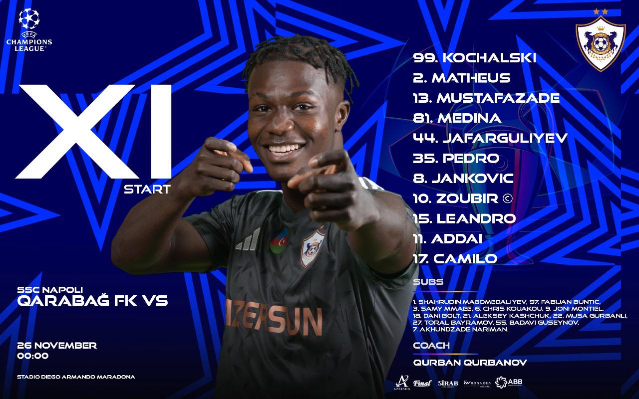 “Napoli”- “Qarabağ”: Komandaların START HEYƏTLƏRİ