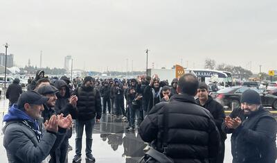 Bakıda qəhrəman kimi qarşılanan məyus “Qarabağ”lılar - Hava Limanından