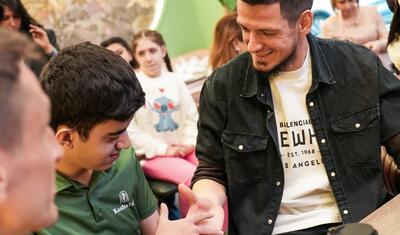 "Neftçi"nin futbolçuları onlara vaxt ayırdı -