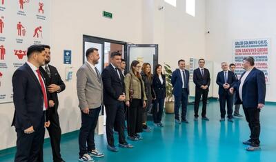 Şükrü Yılmazın rəhbərlik etdiyi nümayəndə heyəti Milli Gimnastika Arenasında